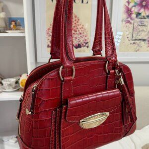 Lancel Paris Adjani Red Leather Purse